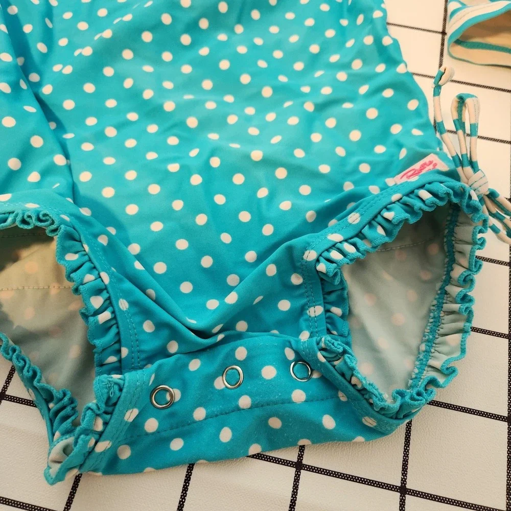 Ruffle Butts Toddler Girls Seersucker Long Sleeve One Piece Rash‎ Guard 18-24 M